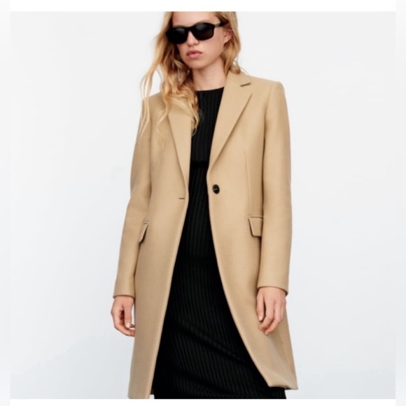 NWT ZARA Menswear Style Wool Coat Manteco - Picture 10 of 16